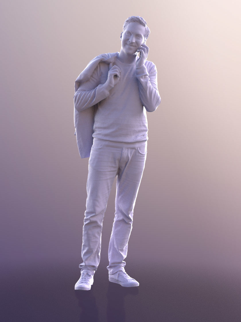 Anselmo 10223 - Standing Casual Guy Low-poly 3D model_3