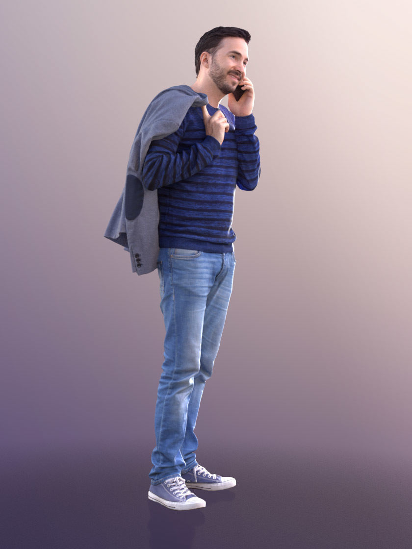 Anselmo 10223 - Standing Casual Guy Low-poly 3D model_2