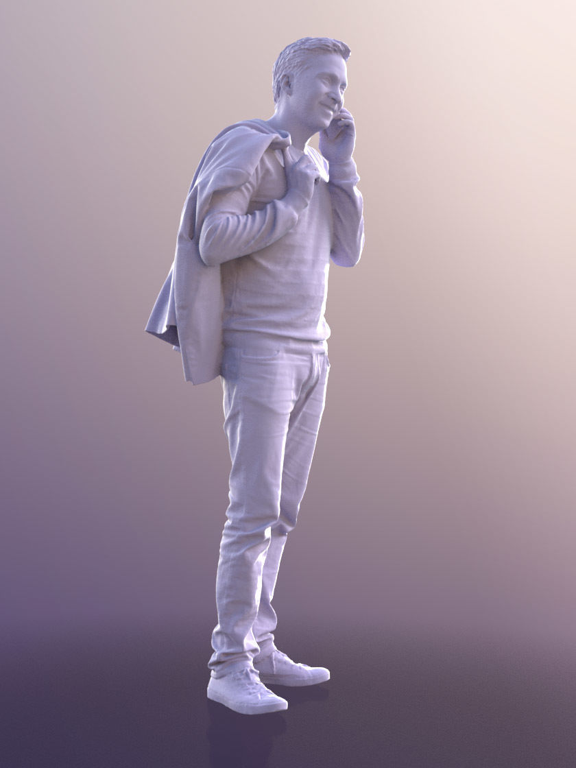 Anselmo 10223 - Standing Casual Guy Low-poly 3D model_4