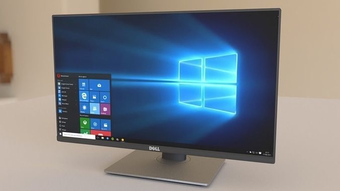 Dell 24 inches Monitor Low-poly 3D model
