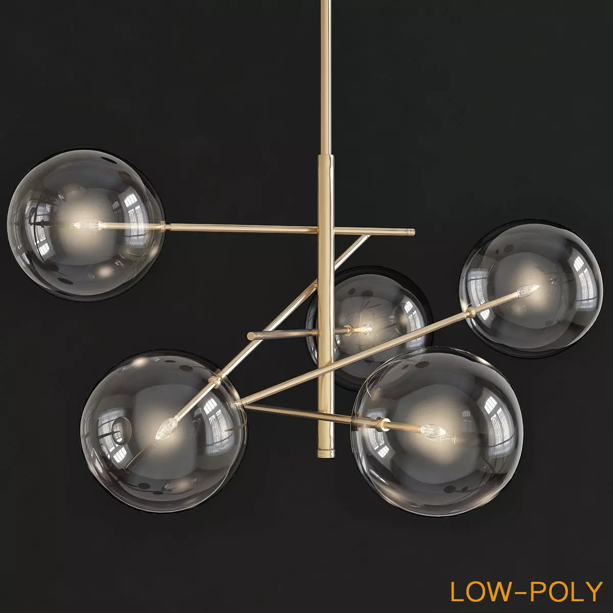 Bolle Gallotti Radice chandelier low poly 3d model Low-poly 3D model_0