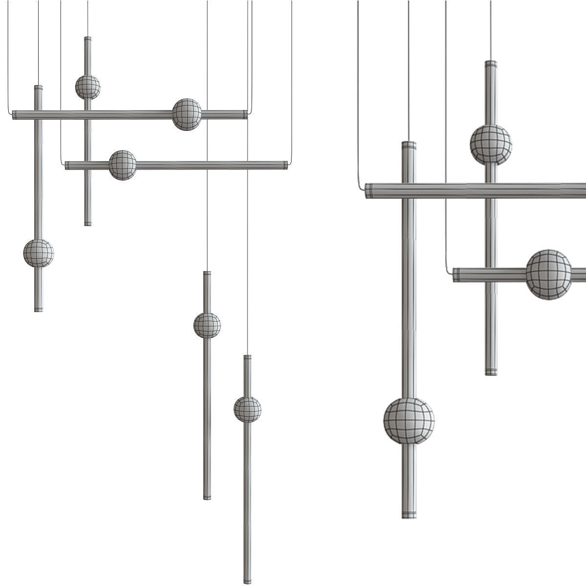 Orion Light Lee Broom chandelier low poly 3d model Low-poly 3D model_1