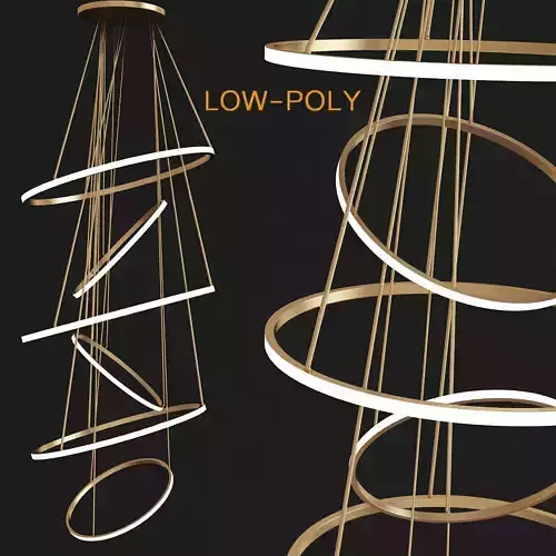 LED metal pendant lamp with dimmer LOHJA low poly 3d model