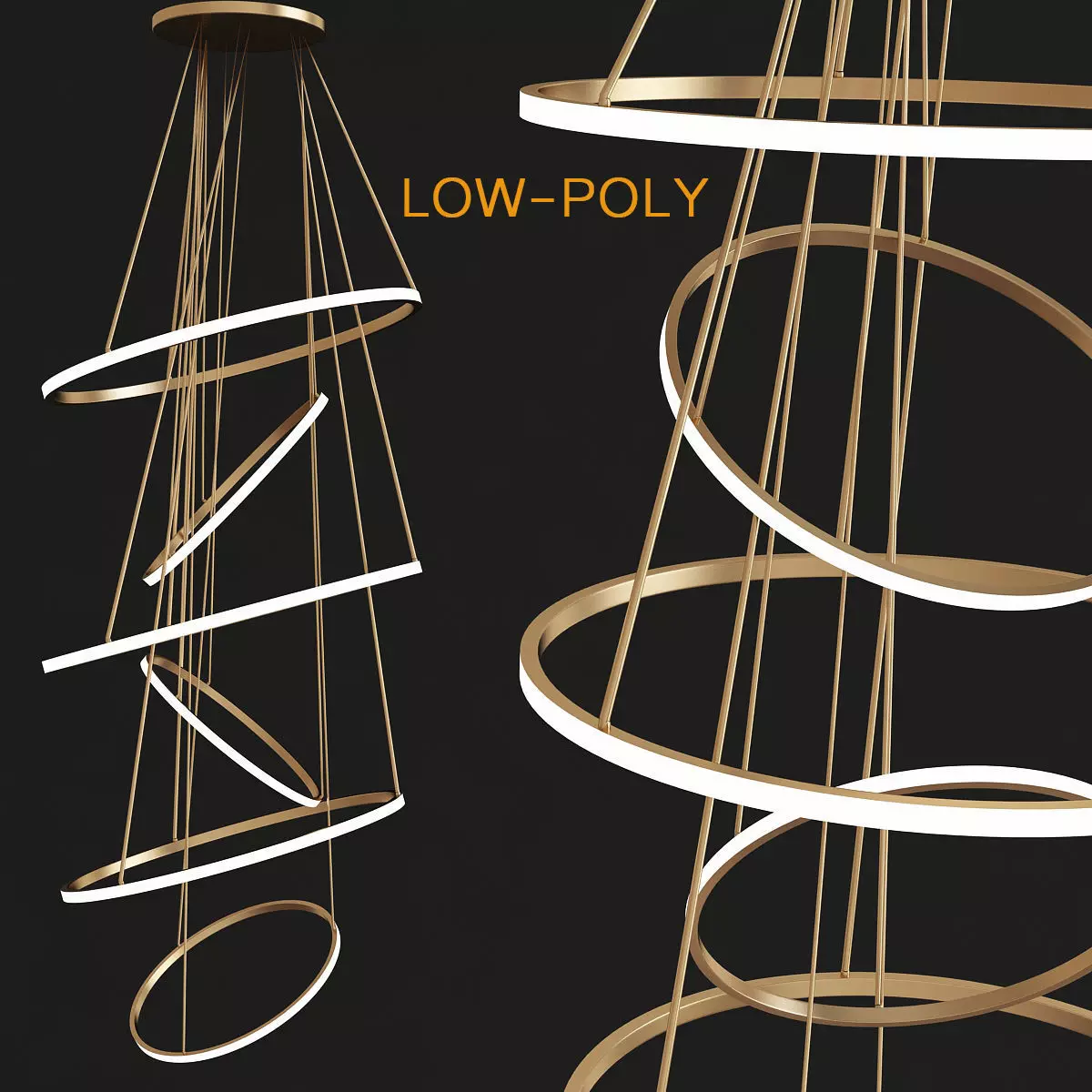 LED metal pendant lamp with dimmer LOHJA low poly 3d model Low-poly 3D model_0