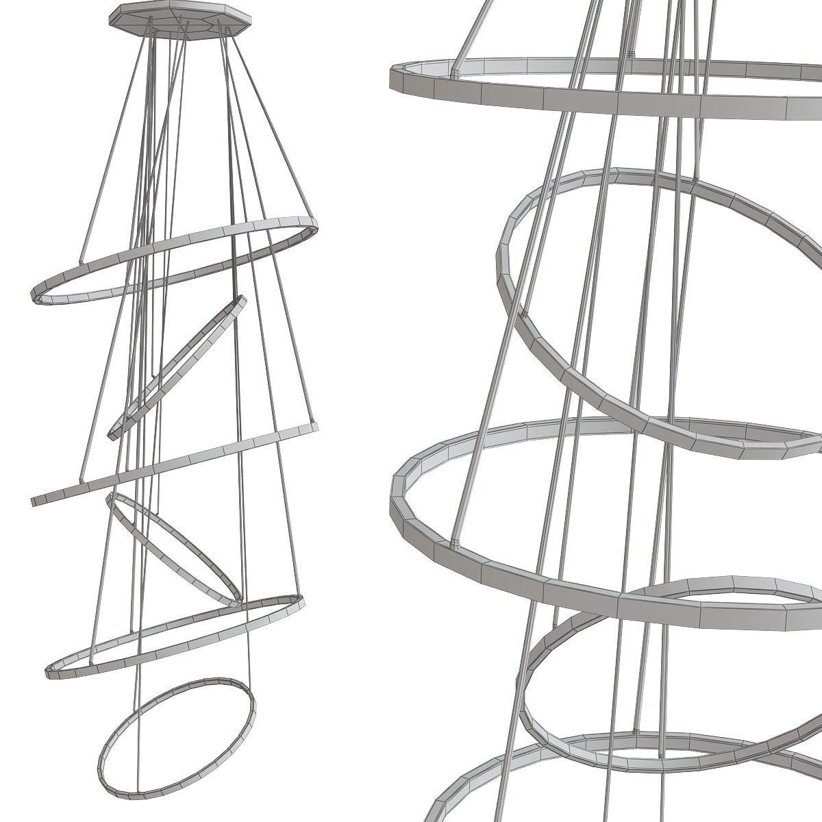 LED metal pendant lamp with dimmer LOHJA low poly 3d model Low-poly 3D model_1