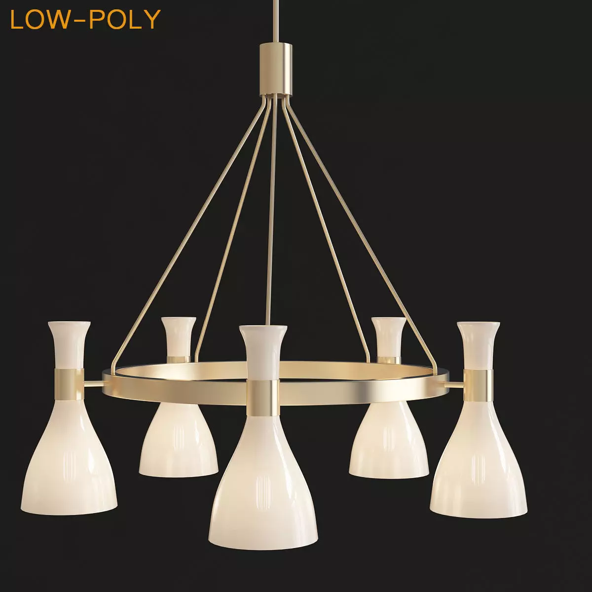 Medium Chandeliers - Dupage Lighting low poly 3d model Low-poly 3D model_0