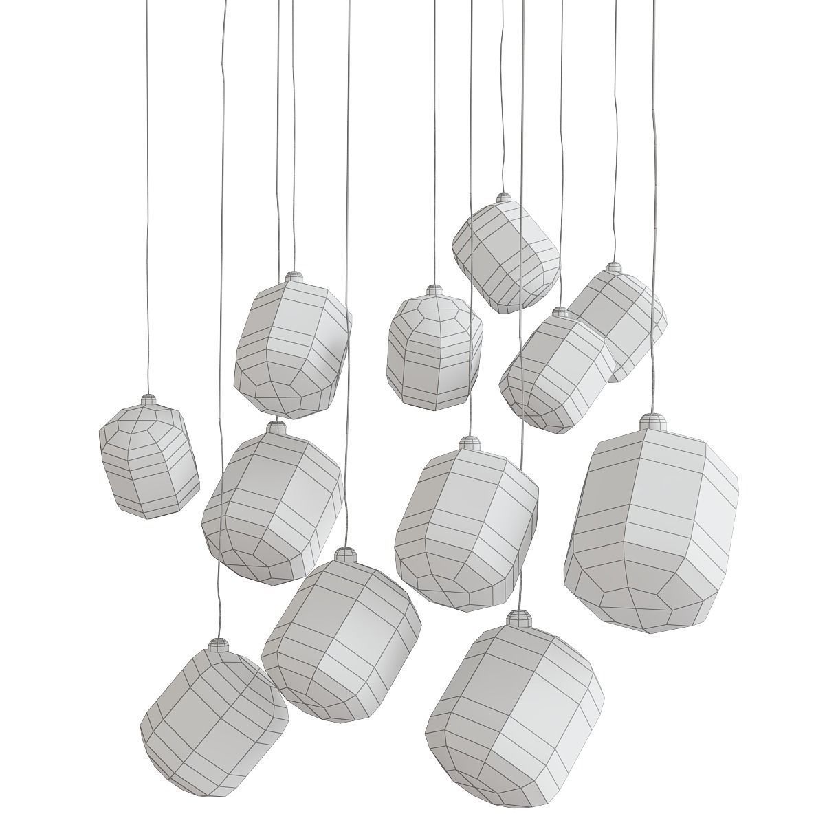 Custom Pendant Lighting-Cubes by Shakuff low poly 3d model Low-poly 3D model_1