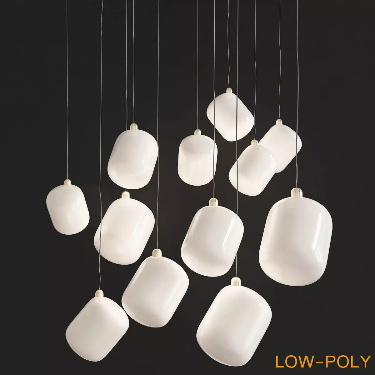 Custom Pendant Lighting-Cubes by Shakuff low poly 3d model Low-poly 3D model_0