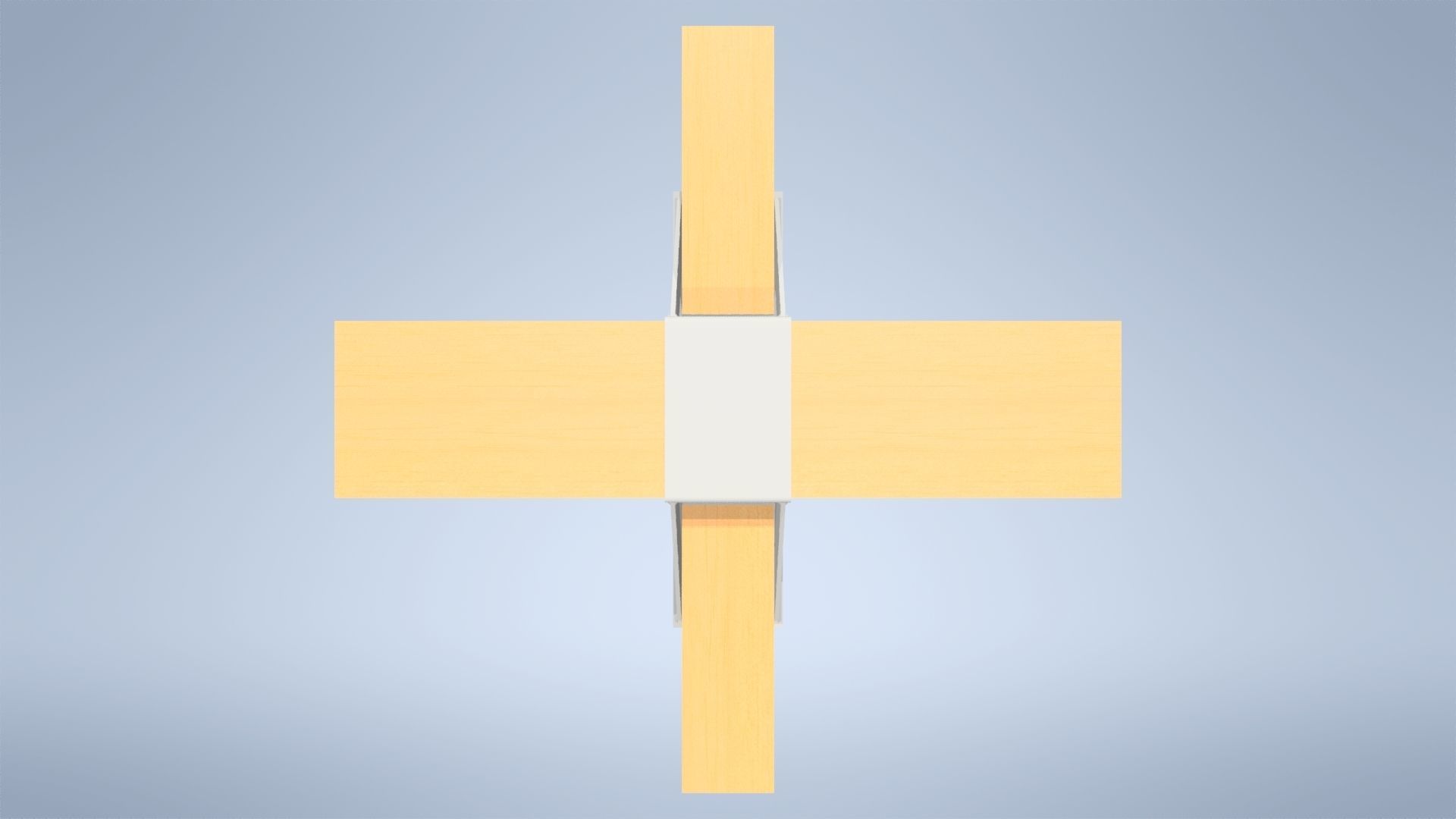 Wooden beam console - double Low-poly 3D model_5