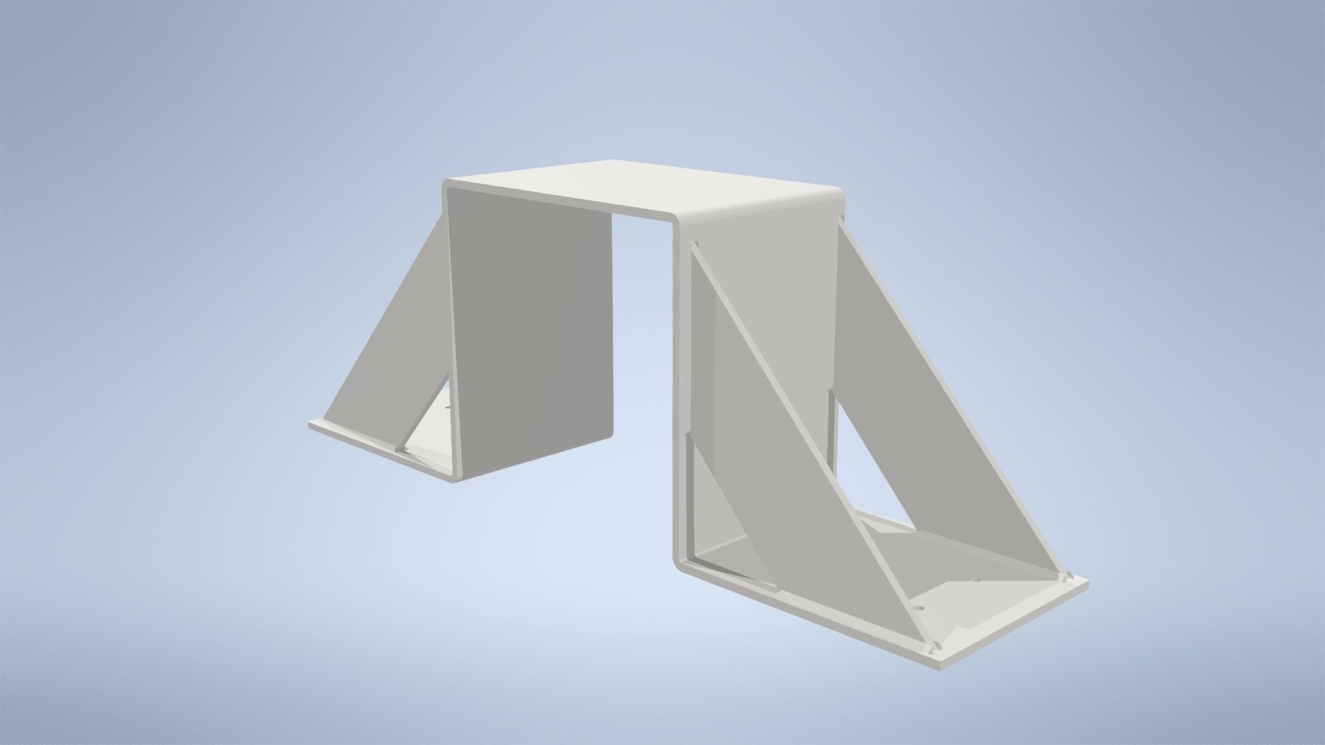 Wooden beam console - double Low-poly 3D model_1