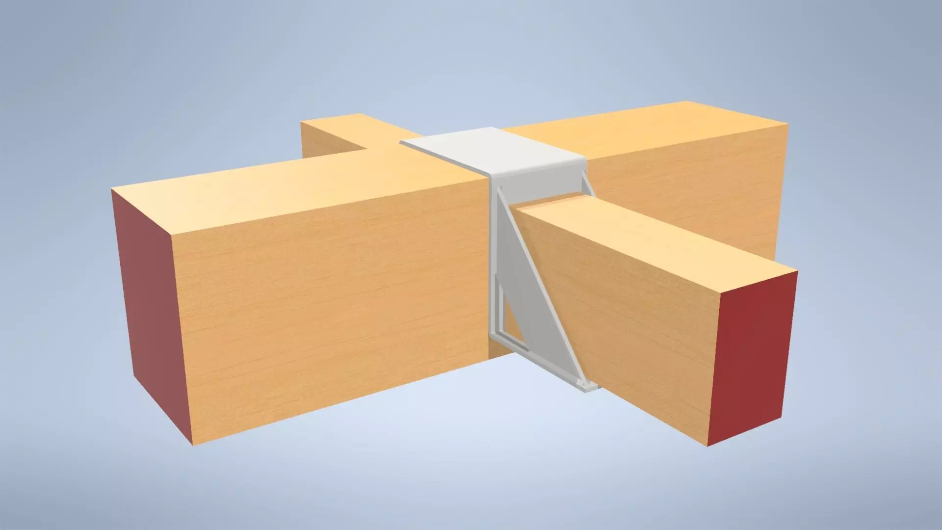 Wooden beam console - double Low-poly 3D model_0