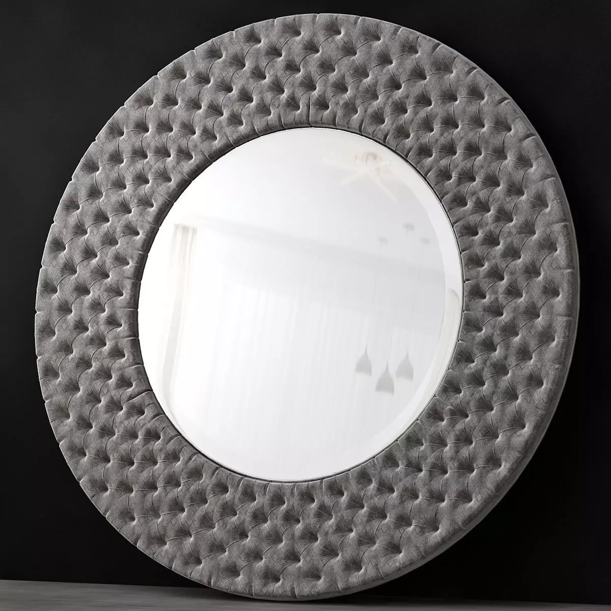 Restoration hardware Round mirror low poly 3d model Low-poly 3D model_0
