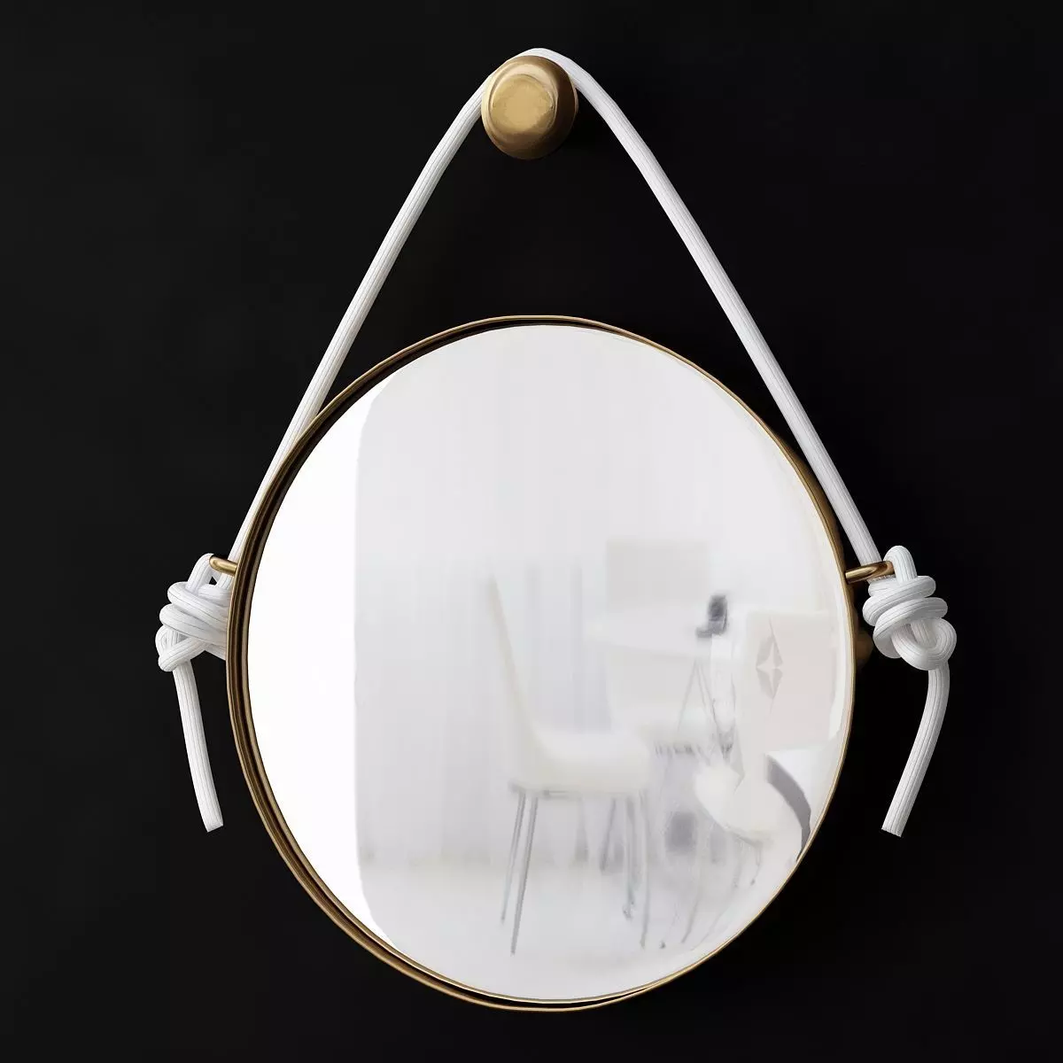 DIY Rope Mirror Restoration Hardware low poly 3d model Low-poly 3D model_0