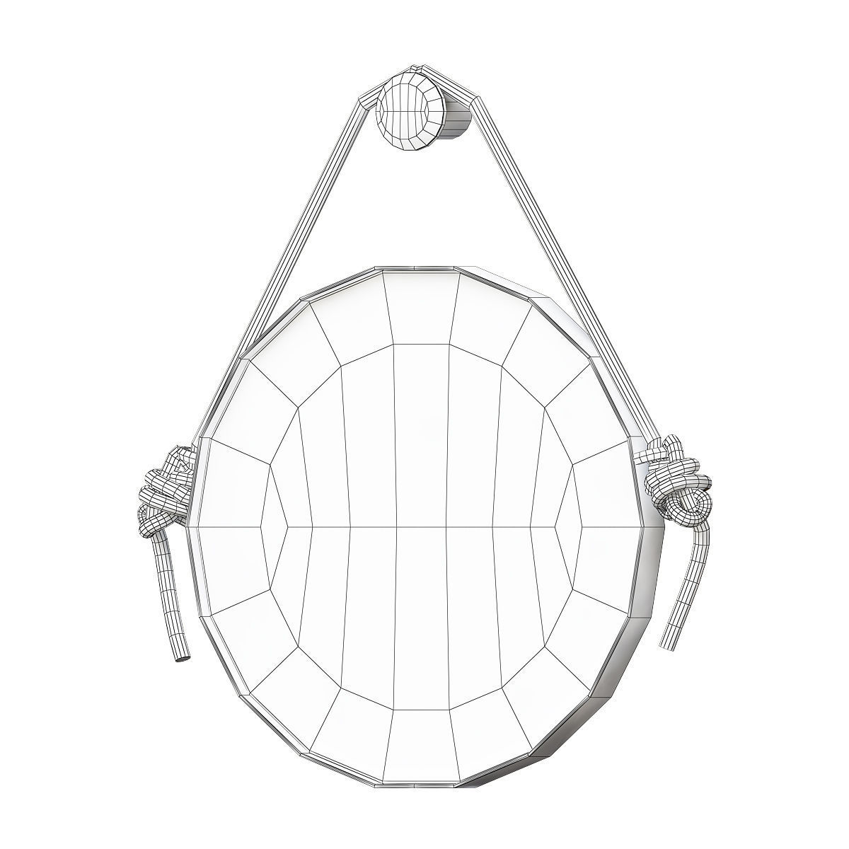 DIY Rope Mirror Restoration Hardware low poly 3d model Low-poly 3D model_1