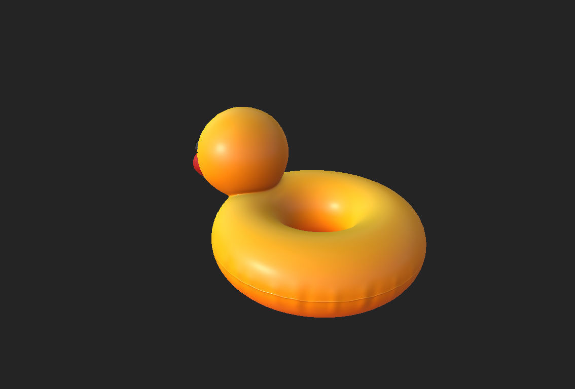 Swimming Ring Duck 3D model_11