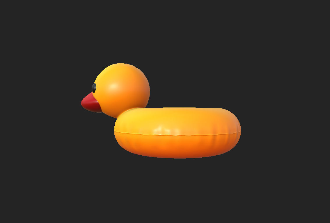 Swimming Ring Duck 3D model_12
