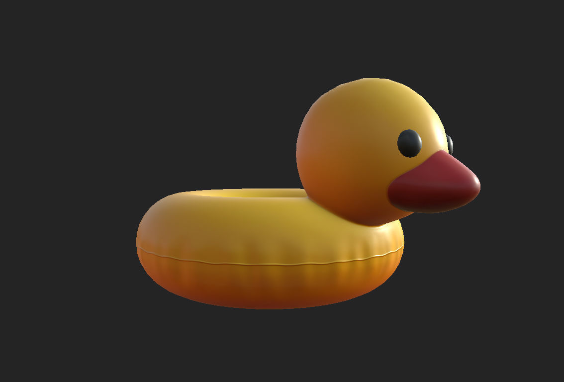 Swimming Ring Duck 3D model_5