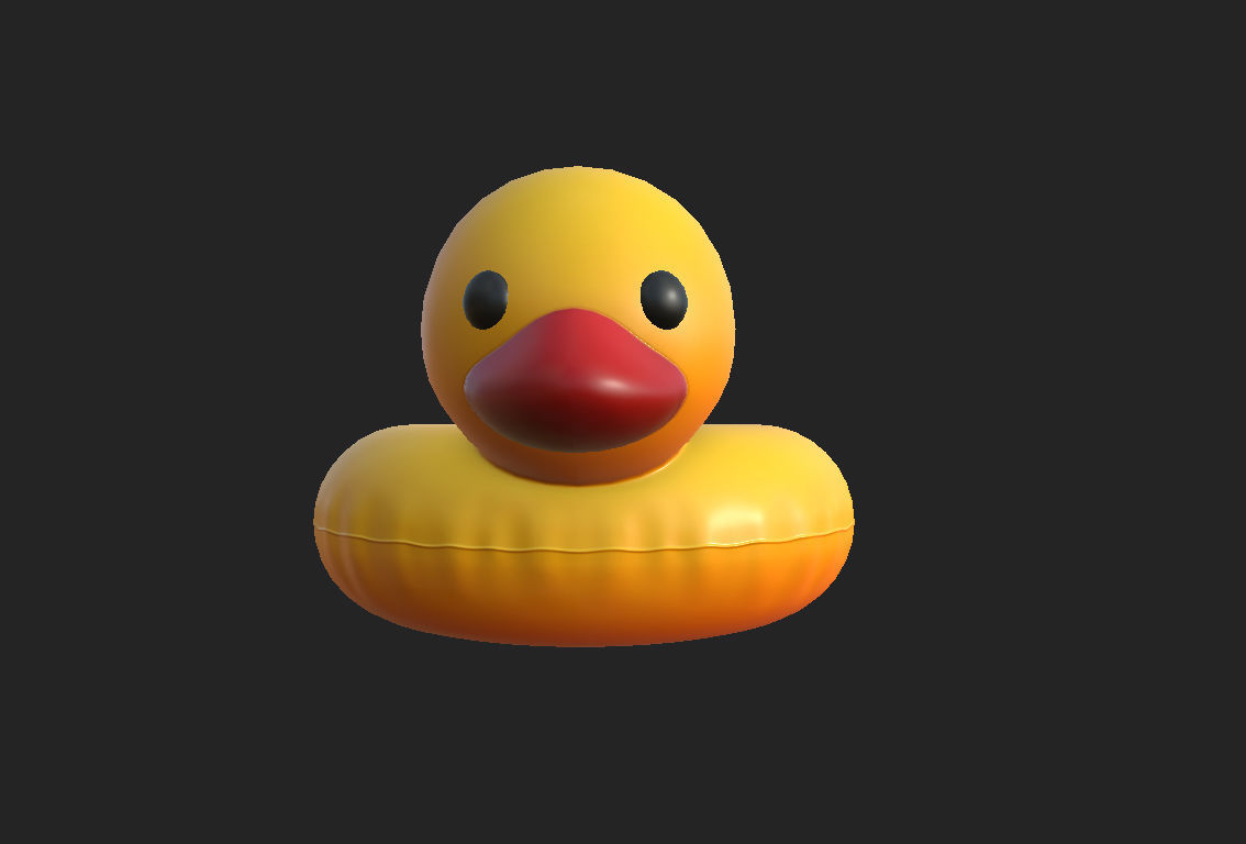 Swimming Ring Duck 3D model_4