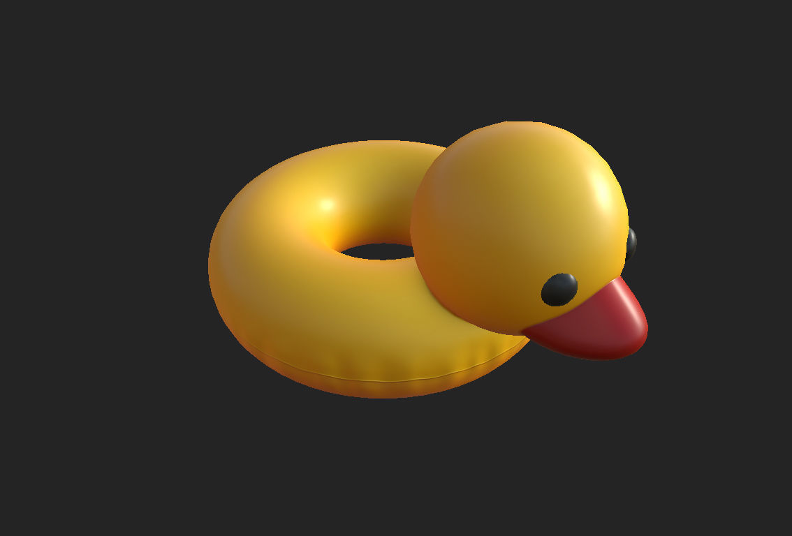 Swimming Ring Duck 3D model_6