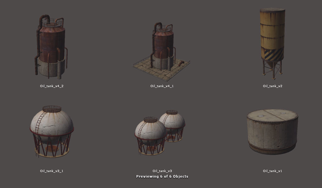 RPG FPS Game Assets for PC Mobile Industrial Set v6 Low-poly 3D model_66