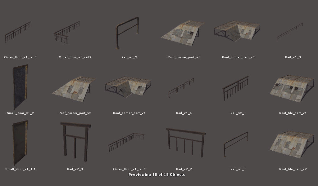 RPG FPS Game Assets for PC Mobile Industrial Set v6 Low-poly 3D model_91