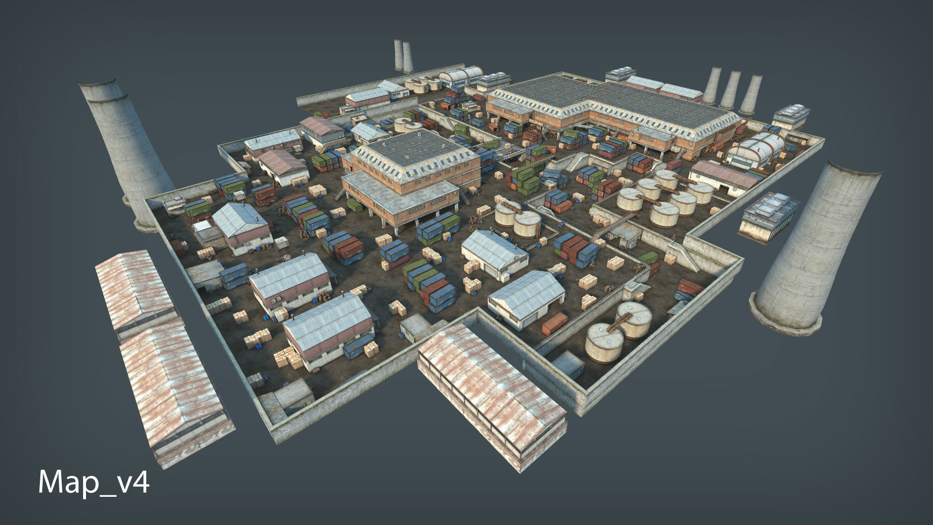 RPG FPS Game Assets for PC Mobile Industrial Set v6 Low-poly 3D model_10