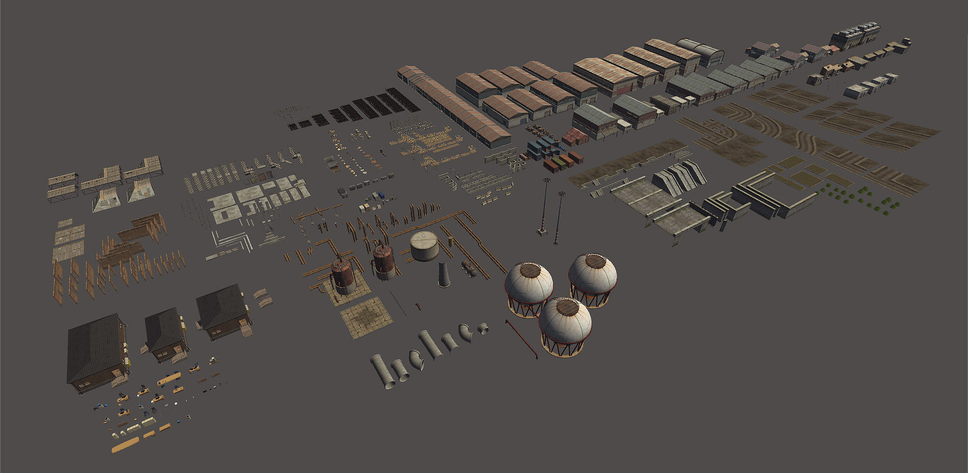 RPG FPS Game Assets for PC Mobile Industrial Set v6 Low-poly 3D model_90