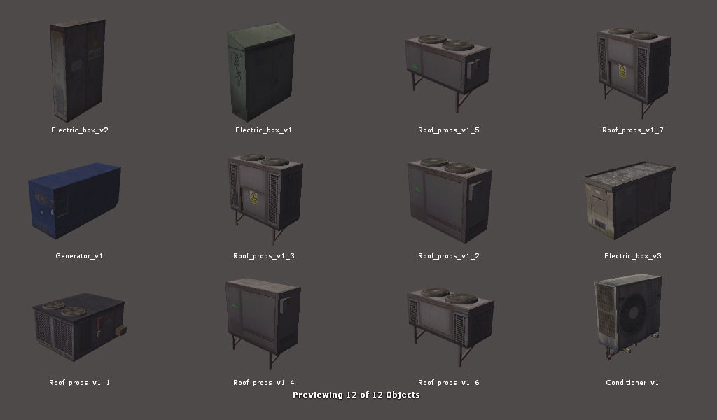 RPG FPS Game Assets for PC Mobile Industrial Set v6 Low-poly 3D model_67