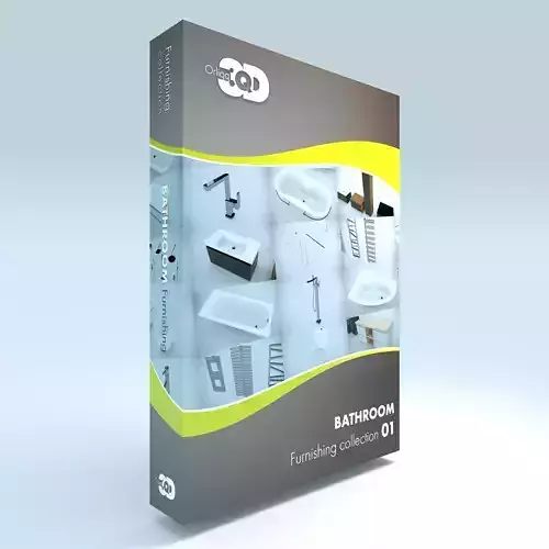 Bathroom furnishing elements mix  Low-poly 3D model