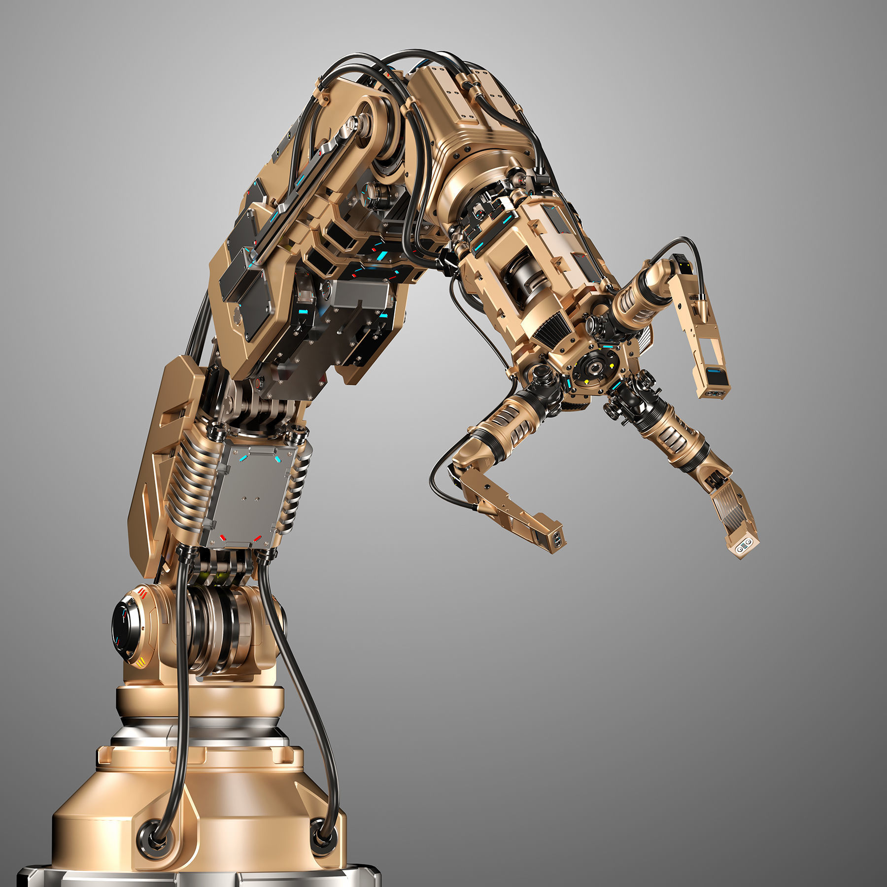 Robotic Arm 2 Rigged 3D model_10