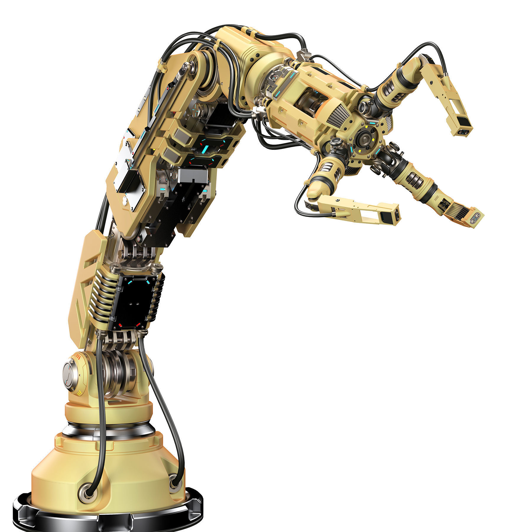 Robotic Arm 2 Rigged 3D model_6