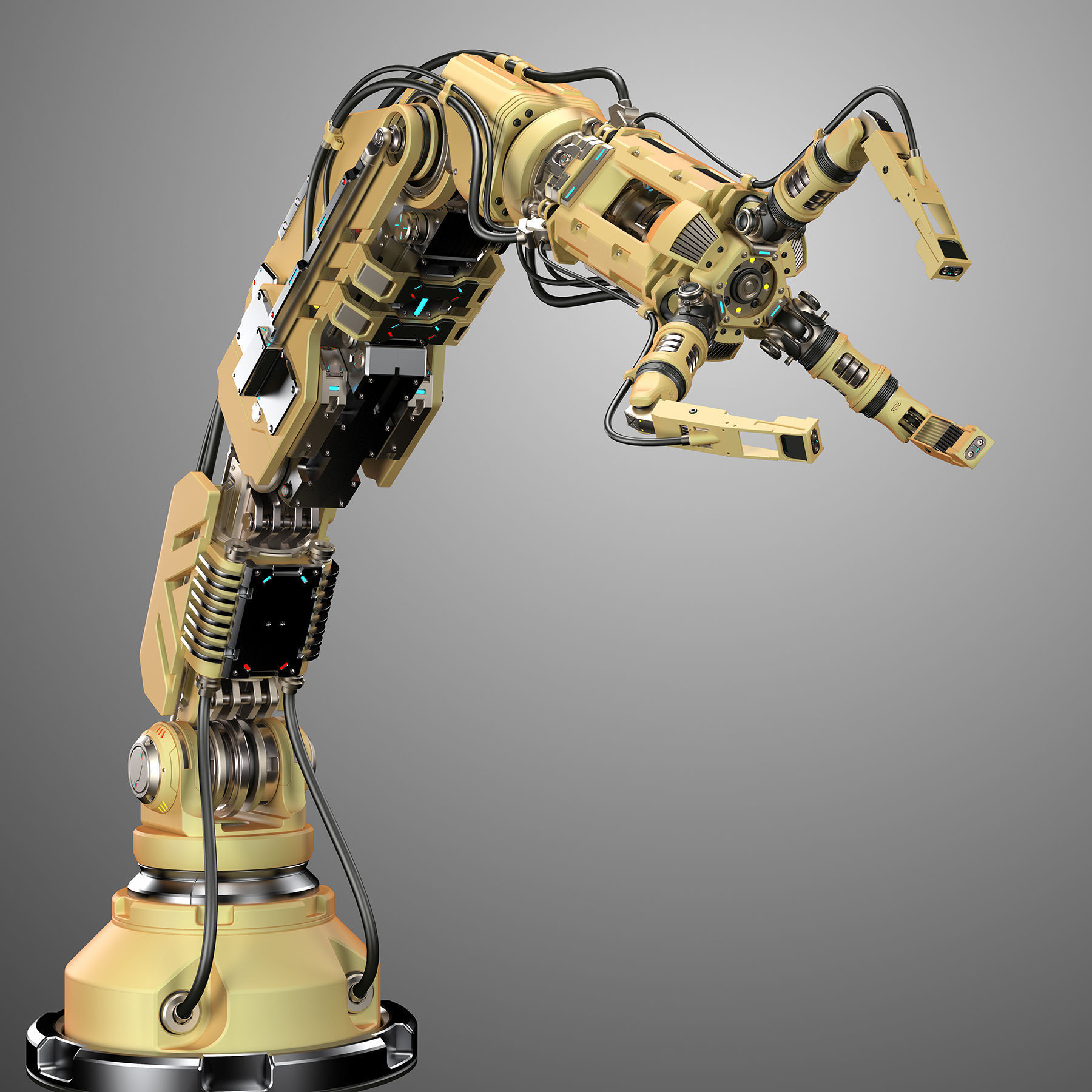 Robotic Arm 2 Rigged 3D model_9