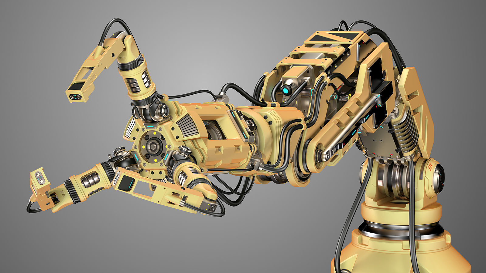 Robotic Arm 2 Rigged 3D model_20
