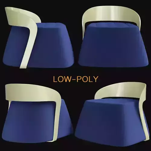 Puff Chair low poly 3d model