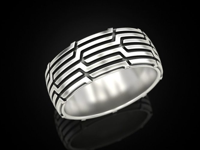Men band ring 2 3D print model