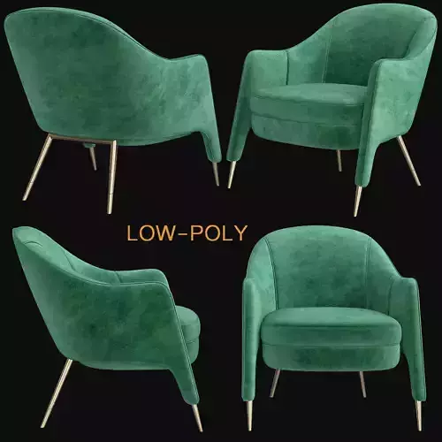 Gio Ponti Unique Armchair low poly 3d model