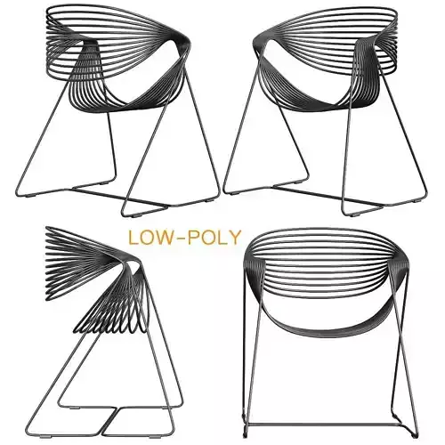 Filoferru Outdoor Chair by Robby Cantarutti low poly 3d model