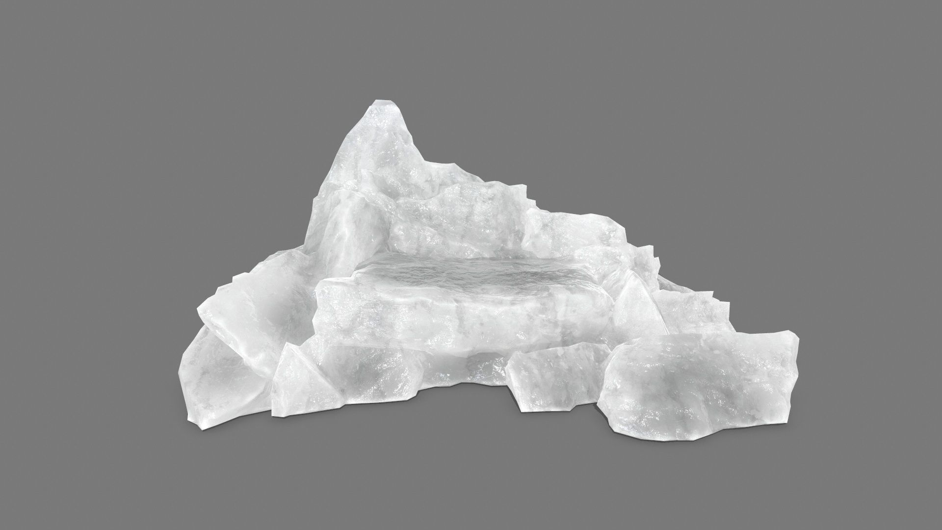 rocks mountain of quartz crystals Low-poly 3D model_1