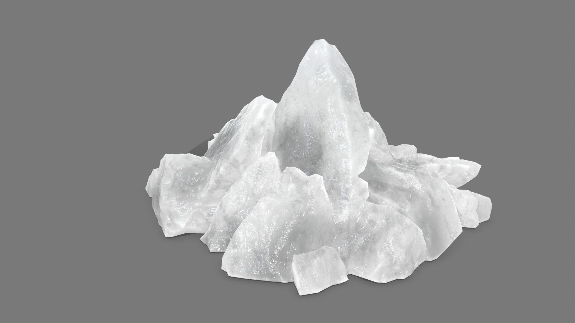 rocks mountain of quartz crystals Low-poly 3D model_4