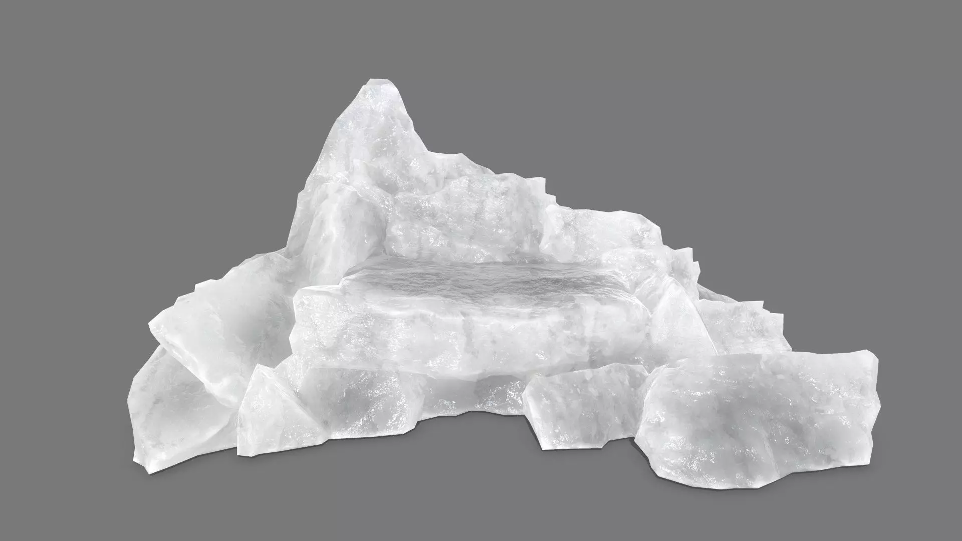rocks mountain of quartz crystals Low-poly 3D model_0