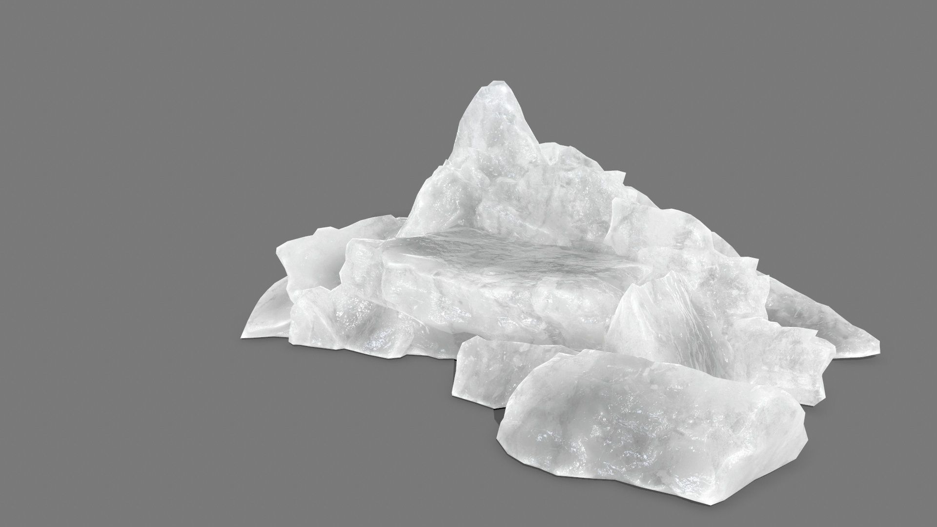 rocks mountain of quartz crystals Low-poly 3D model_9