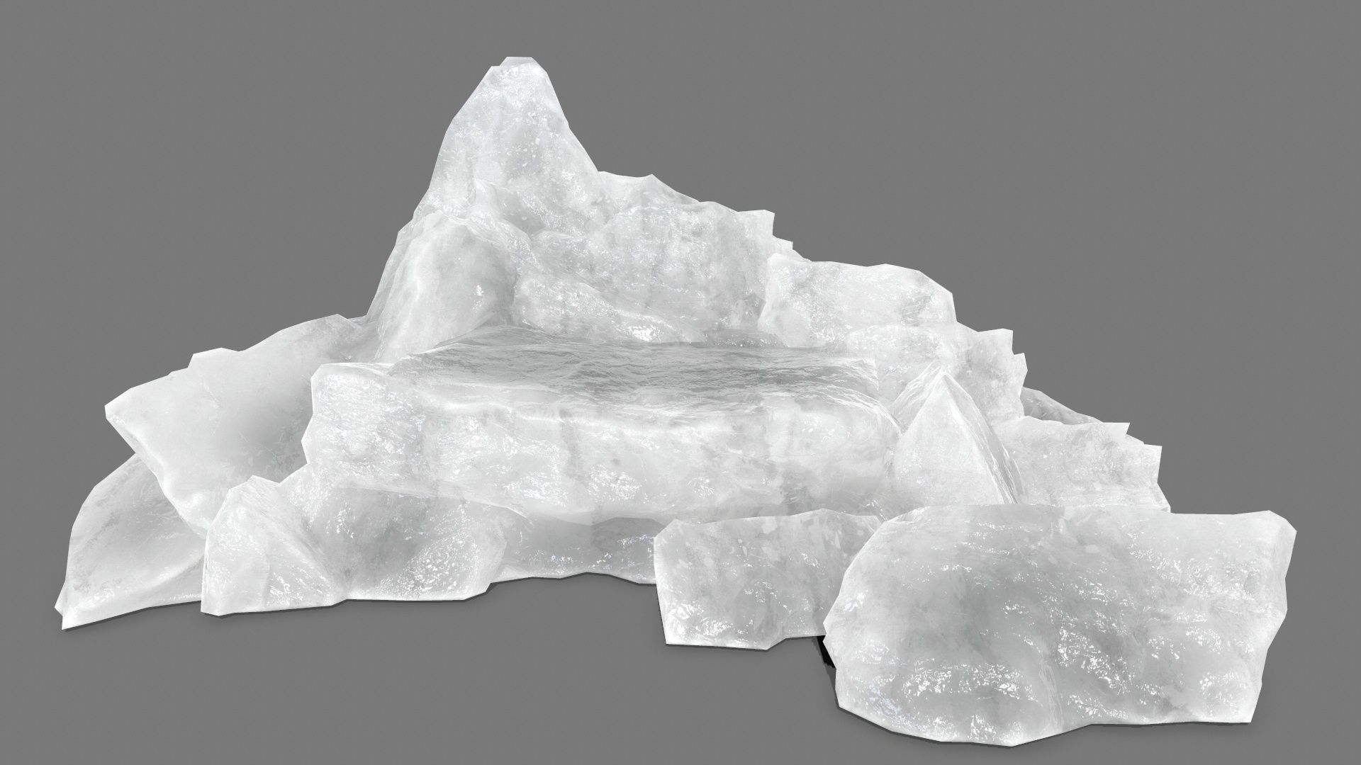 rocks mountain of quartz crystals Low-poly 3D model_10