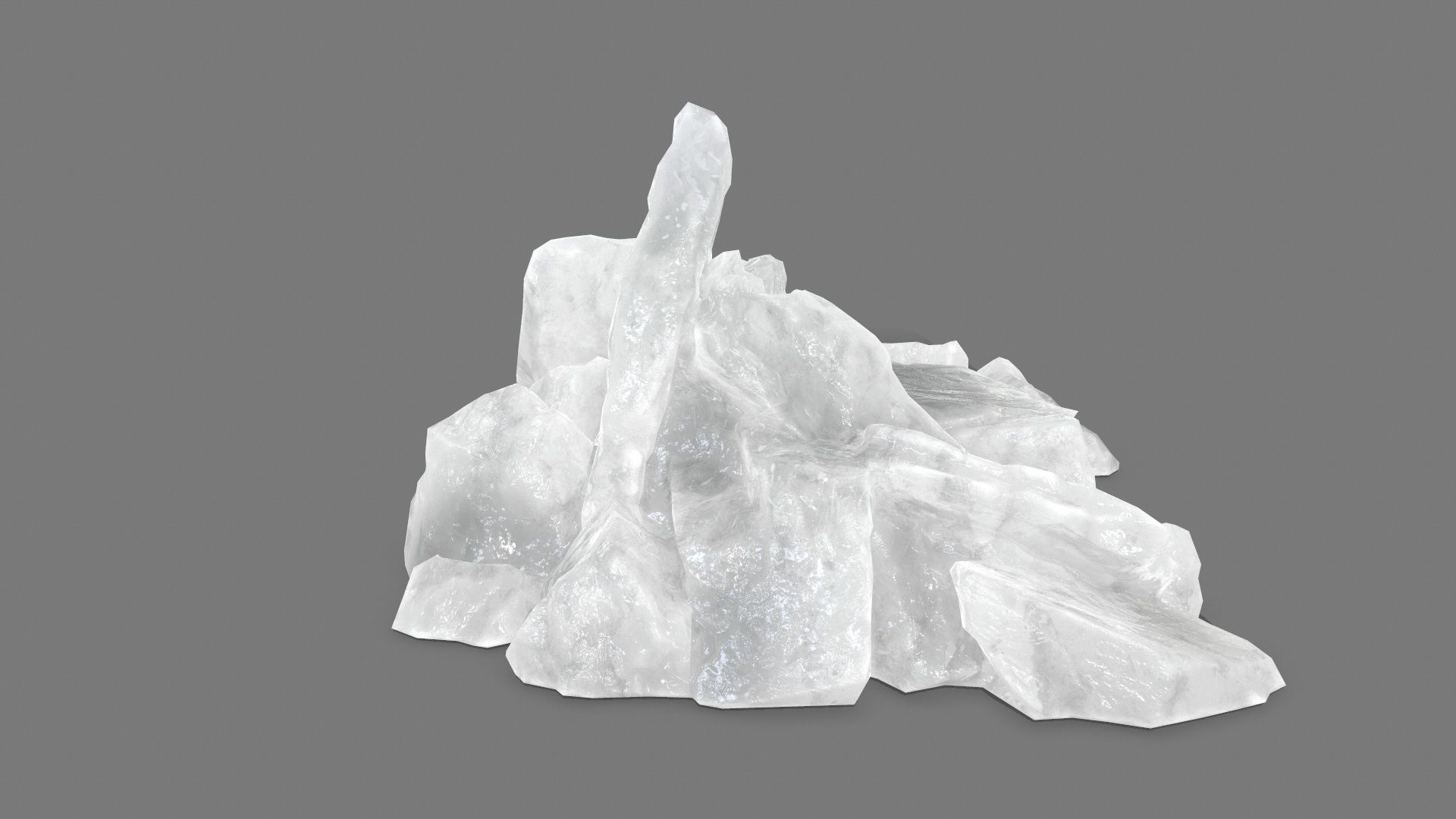 rocks mountain of quartz crystals Low-poly 3D model_3