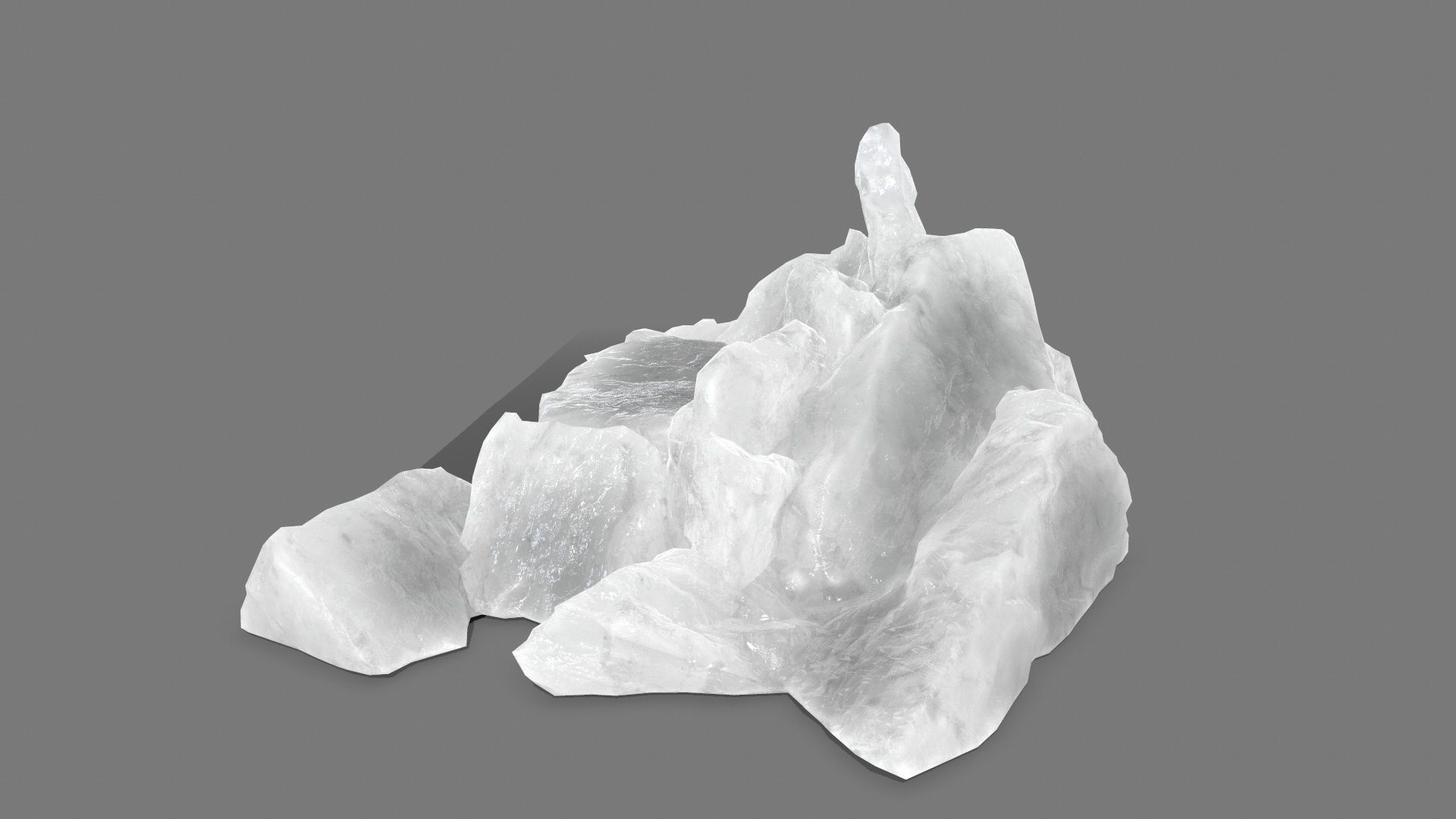 rocks mountain of quartz crystals Low-poly 3D model_7