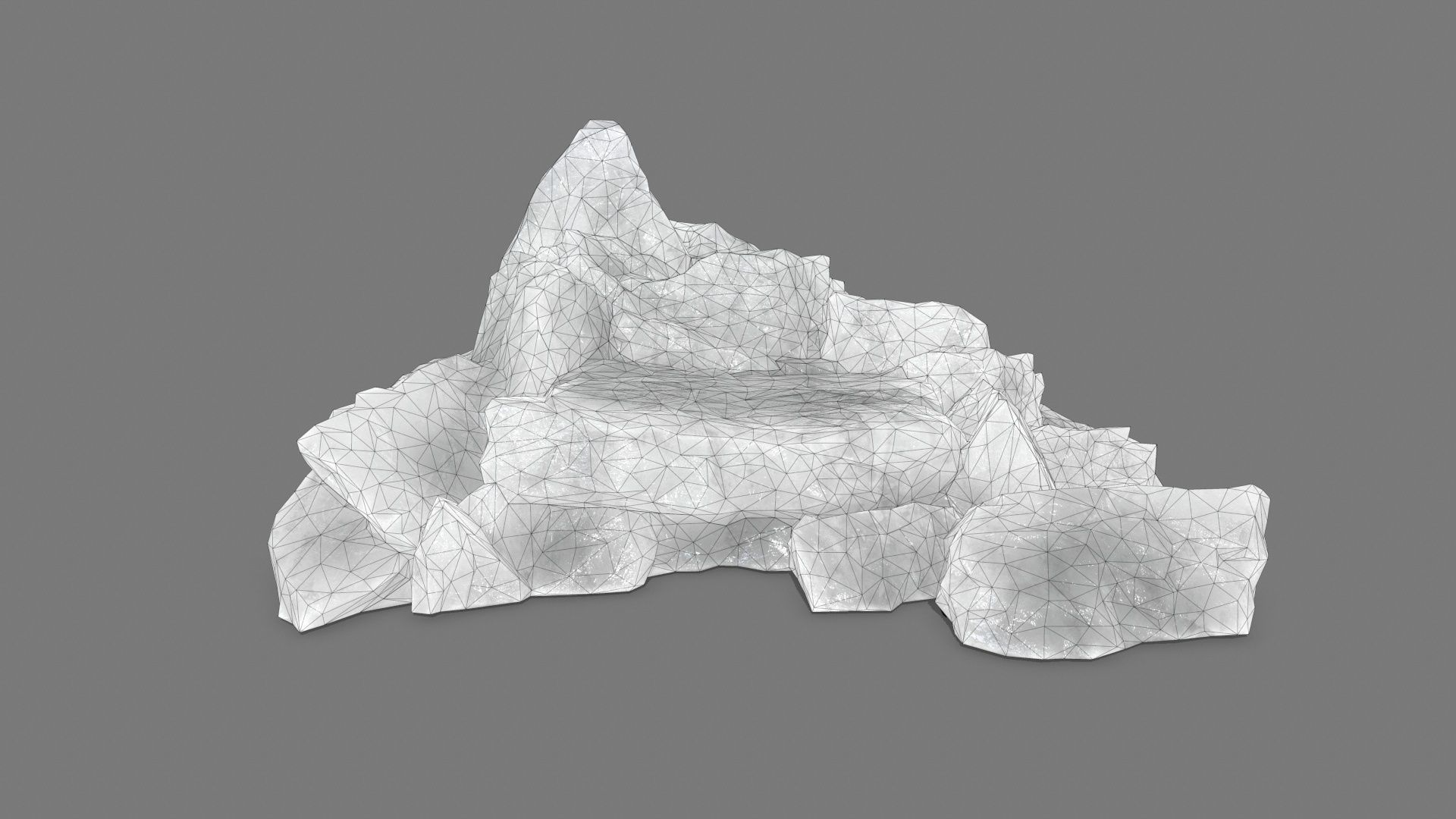 rocks mountain of quartz crystals Low-poly 3D model_11