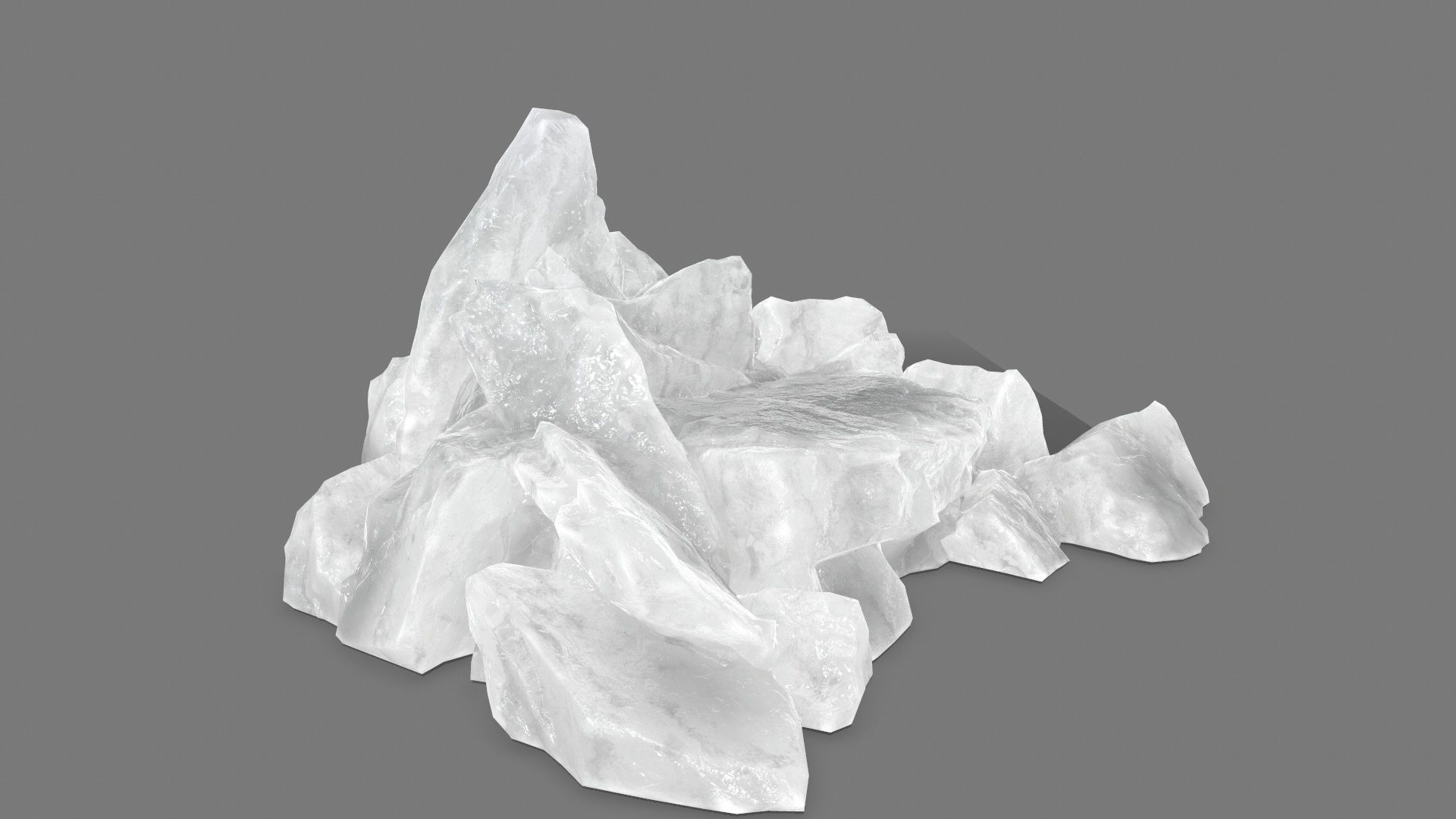 rocks mountain of quartz crystals Low-poly 3D model_2