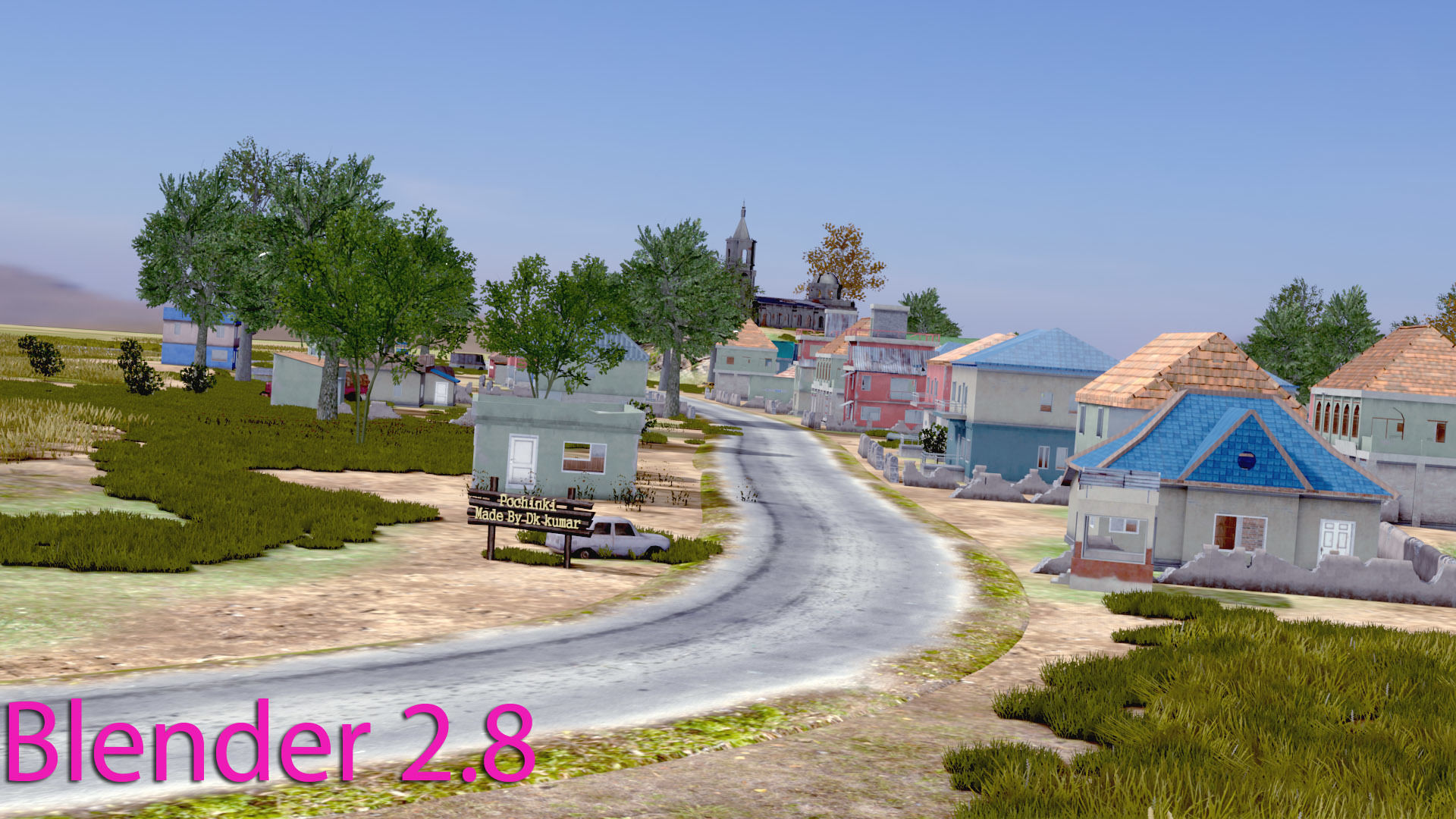 Pubg Pochinki 3d Map  Low-poly 3D model_1