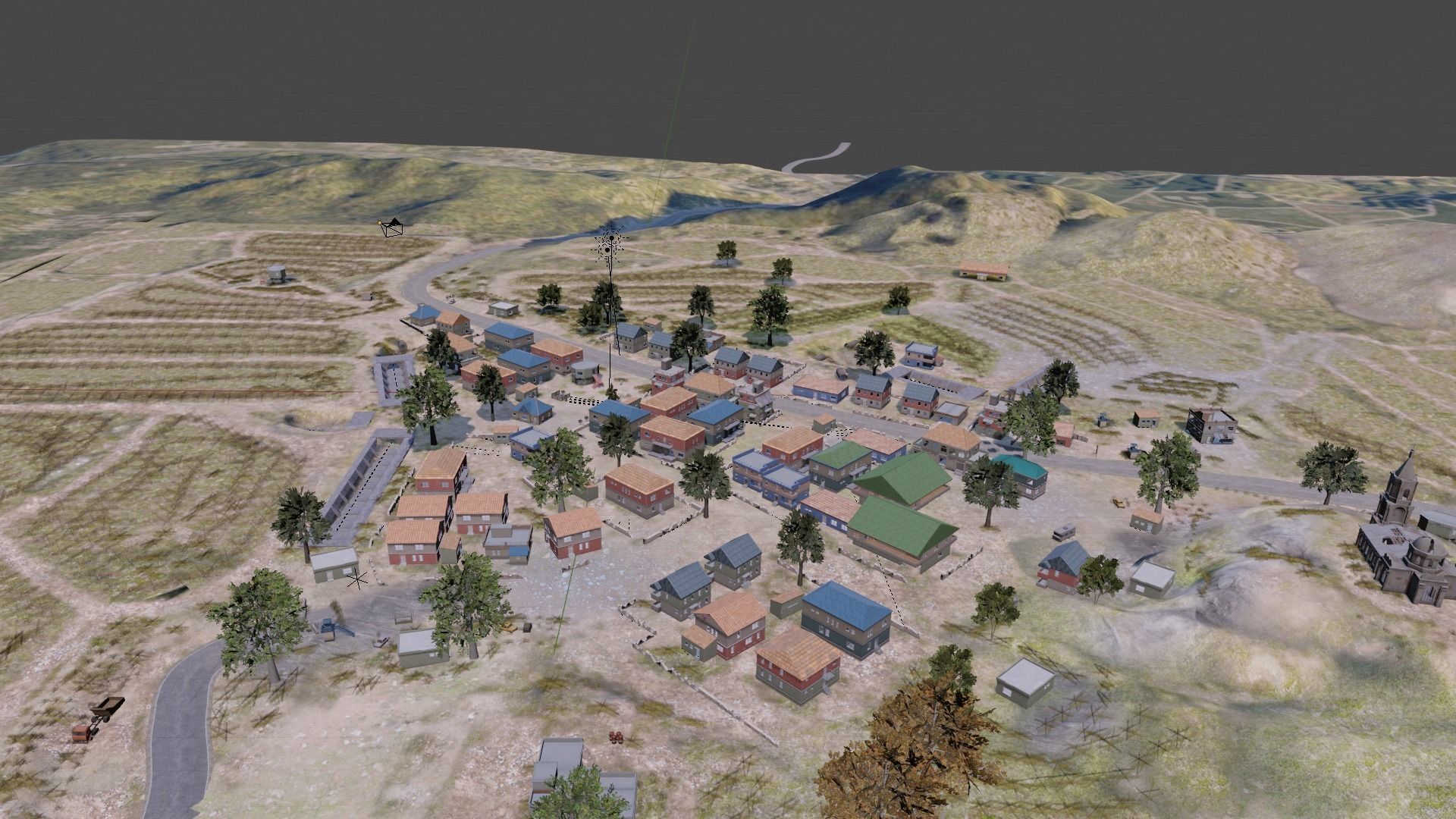 Pubg Pochinki 3d Map  Low-poly 3D model_33