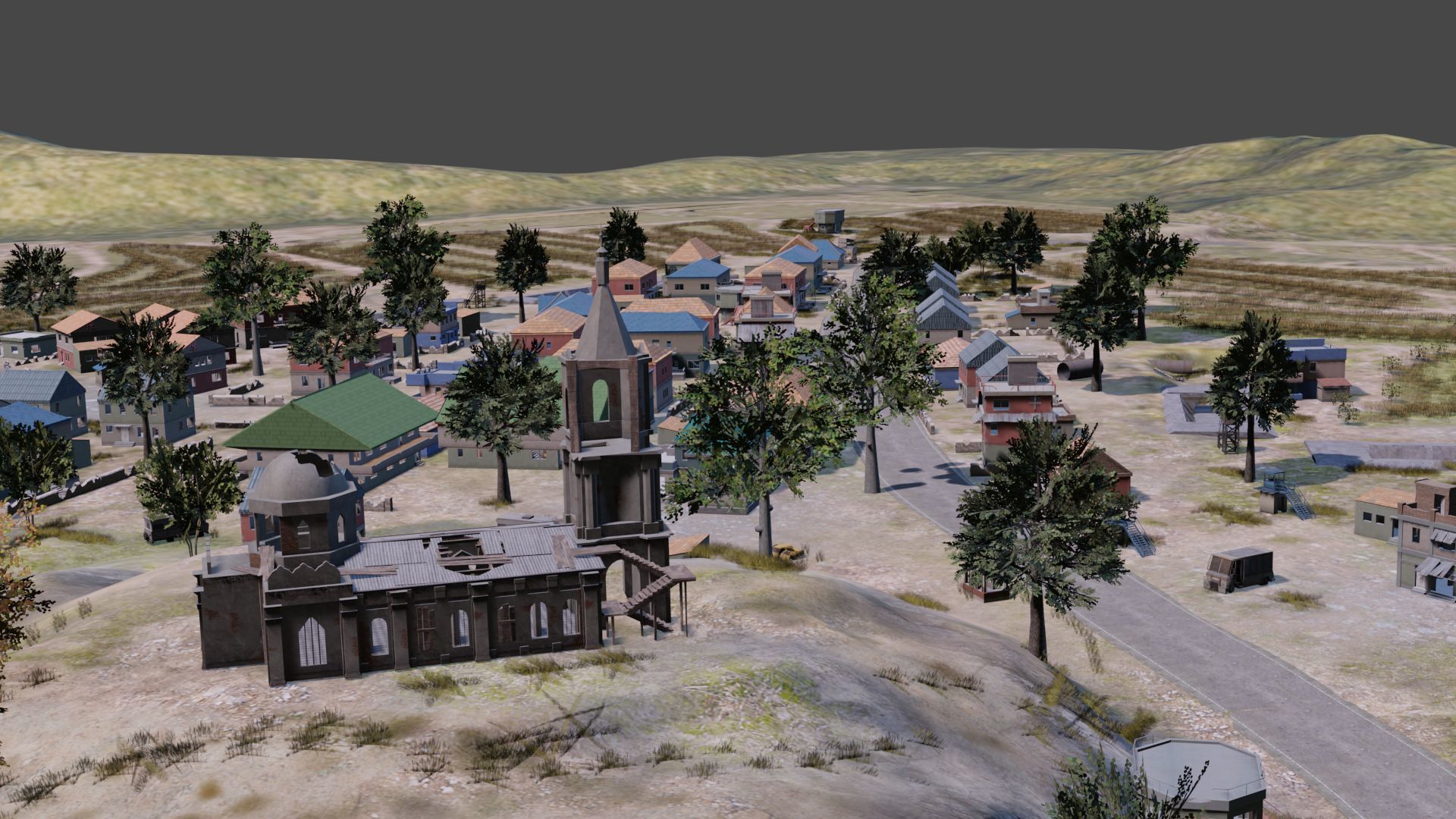 Pubg Pochinki 3d Map  Low-poly 3D model_29