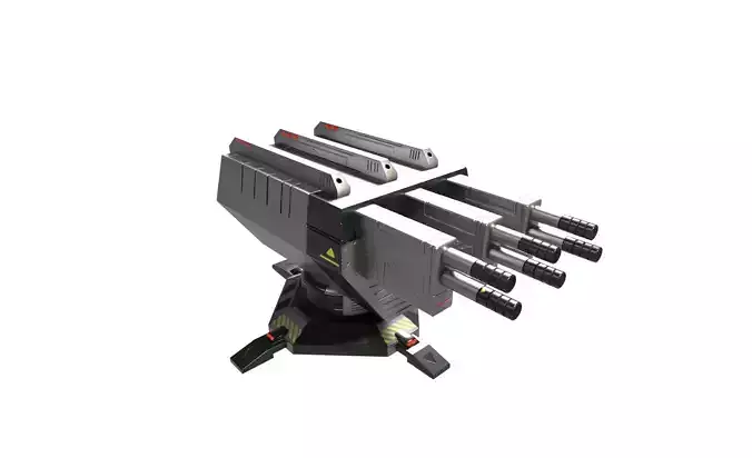 Si-Fi TURRETS  Low-poly 3D model
